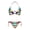 Tropical Palm Leaf Print, variant on HELLHERO Pink Hibiscus Floral Print Two Piece Bikini Set Women Stylish Comfortable Swimwear for Vacation Adjustable Halter Removable Pad