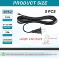 thumbnail image 2 of Uxcell 8.2 Feet Lamp Cord, SPT-2 18AWG UL Listed Power Wire 5 Pack Black Lamp Cords Replacement, 2 of 7