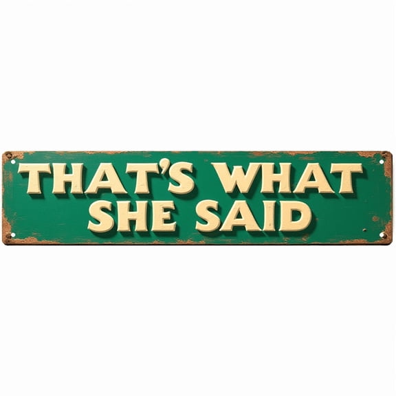 "That's What She Said" Funny Tin Sign - 16x4 Inches Humor Decor for Wall, Ideal for Office, Bedroom, Living Room | funny signs, funny room decor, man cave accessories