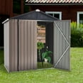 thumbnail image 7 of YODOLLA 6 x 4 ft. Outdoor Metal Storage Shed with Sliding Roof & Lockable Door for Backyard, Garden, 7 of 7