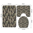 thumbnail image 3 of Green Brown Camo Classic Shapes Pattern Bathroom Rugs Sets 3 Piece,Toilet Cover Set,Absorbent Non Slip Bathroom Mats Sets with U-Shaped Contour Rug Toilet Rug Set, 3 of 5