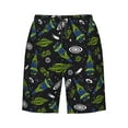 thumbnail image 6 of KLL Space Rockets Men's Casual Summer Beach Shorts Hawaiian Shorts with Pockets-Small, 6 of 6