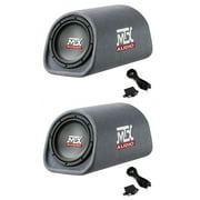 MTX AUDIO RT8PT 8" 240W Loaded Subwoofer Enclosure Amplified Tube (2 Pack)