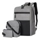 thumbnail image 2 of Mochila de tres piezas gris, carga USB, alta capacidad, de negocios Oxford, para hombres, 2 of 9