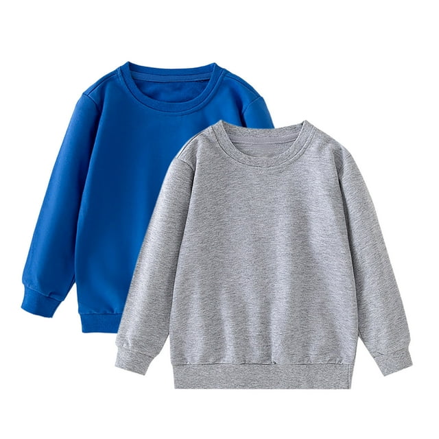 Lovzfmll Chandail de Base Uni pour Garçons et Filles, Lot de 2, Ensemble Chandail à Manches Longues à Col Rond pour l'Automne/hiver pour Tout-Petit 1 An