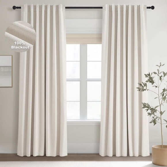 Cortinas Topfinel, 133 x 267 cm, lino opaco, 2 paneles