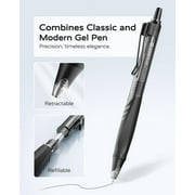 STAGEEK 12 Pack Black Gel Pens, Quick Dry Black Ink Pens, 0.5mm Fine Point Retractable Smooth Writing Pens for Journaling, Writing, Business Gel Pen(Black)