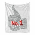 thumbnail image 1 of Number Soft Flannel Fleece Throw Blanket, Thumbs up Super Number Job Success Business Worker of the Year Print, Cozy Plush for Indoor and Outdoor Use, 50" x 60", Grey Vermilion White, by Ambesonne, 1 of 6