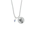 thumbnail image 2 of Delight Jewelry Clear AB Crystal Bicone Silvertone Script Initial Disc - G - Charm Necklace, 20"+3", 2 of 4