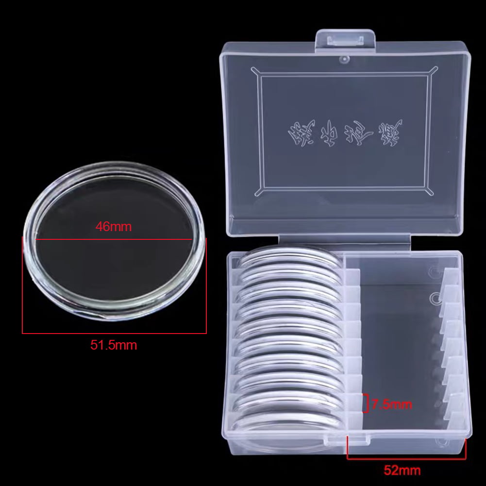 16-36mm Plastic Coin Holder Capsule Storage Case Display Box with Pad Rin R$T 