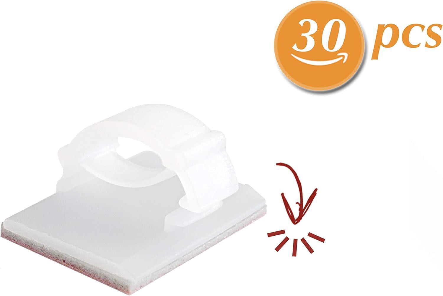 70 Clips Adhesivos Para Organizar Cables Y Luces | Impermeables, Soportan 2.5 Kg | Ideales Para Interior Y Exterior