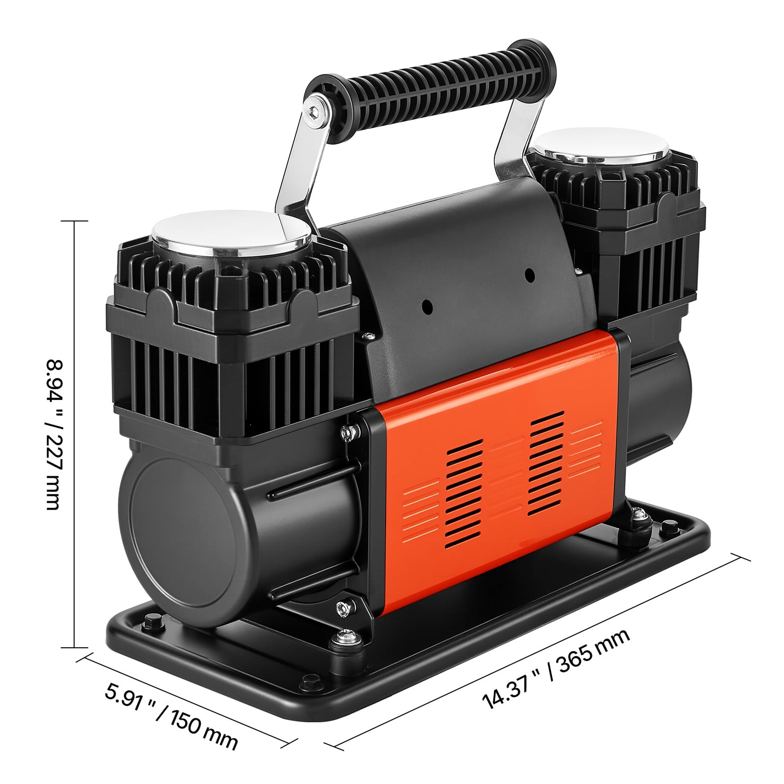 VEVOR Dual-Cylinder Heavy Duty Air Compressor, 10.6CFM Portable Tire Inflator, 12V 150PSI Offroad Air Pump with Digital Pressure Gauge & Adapters for Truck Car SUV 4 x 4 Vehicle RV