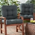 thumbnail image 2 of Greendale Home Fashions Outdoor Tufted 42'' x 21'' Chair Cushion, Set of 2, Carbon, 2 of 8