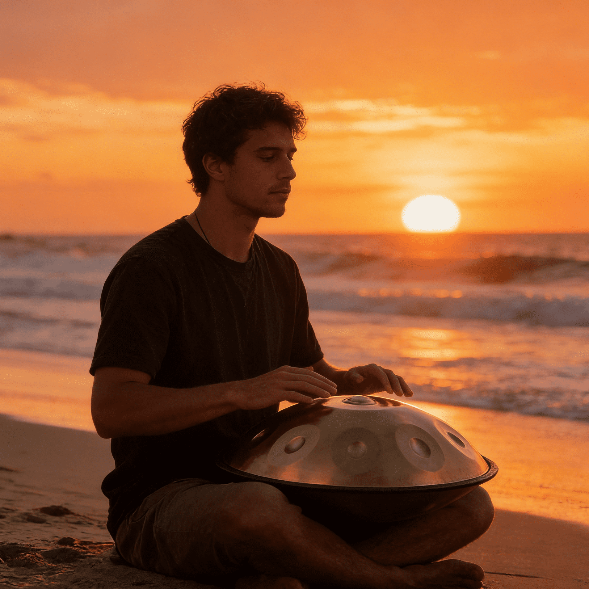 9-Tone Gold Handpan Drum: Easy for Beginners, Unique Tone - Ideal for Home Creation, Outdoor Performance, Music Enthusiasts