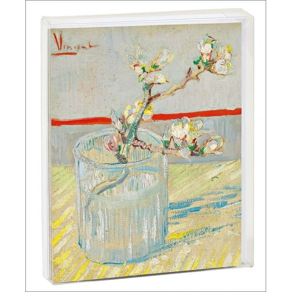 Vincent van Gogh Notecard Set : Sprig of Flowering Almond in a Glass, Arles, 1888 (General merchandise)