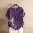 thumbnail image 2 of Camisetas de Manga Corta para Mujeres, Camiseta de Manga Corta Impresa Casual Hecha de 95% Poliéster 5% Spandex para Todas las Estaciones, Camisetas de Manga Corta para Mujeres, 2 of 6