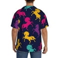 thumbnail image 7 of PAYOHTO Colorful Unicorns Blue Mens Hawaiian Casual Short-sleeved Shirt Tropical Summer Beach Button Down Shirts, 7 of 7