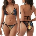 thumbnail image 3 of JUNZAN Red And White Flame Fox for Women's Two Piece Swimsuit,Sexy Bikini Set V Neck Swimwear Halter String Triangle Bikini Sets Tie Side Bathing Suits, 3 of 5