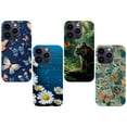 DJROW 4 Pack Butterfly Pattern PBT Phone Case Shockproof Phone Case TPU