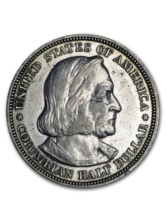 1892-1893 Columbian Expo Silver Half Dollar Coin, Low Grade, Cleaned, 0.3617 oz Silver