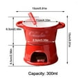 thumbnail image 2 of Ceramic Fondue Pot Set for Chocolate & Cheese, Tealight Powered Melting Warmer with 1 Fork for Parties, 2 of 10
