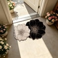 thumbnail image 3 of Floral Diatomaceous Earth Bath Mat, Quick Dry Bathroom Rug, 16 x 24 Inch French Floral Floor Mat for Shower Sink Vanity and Entryway, Absorbent Layered Surface with Scalloped Outline, 3 of 8