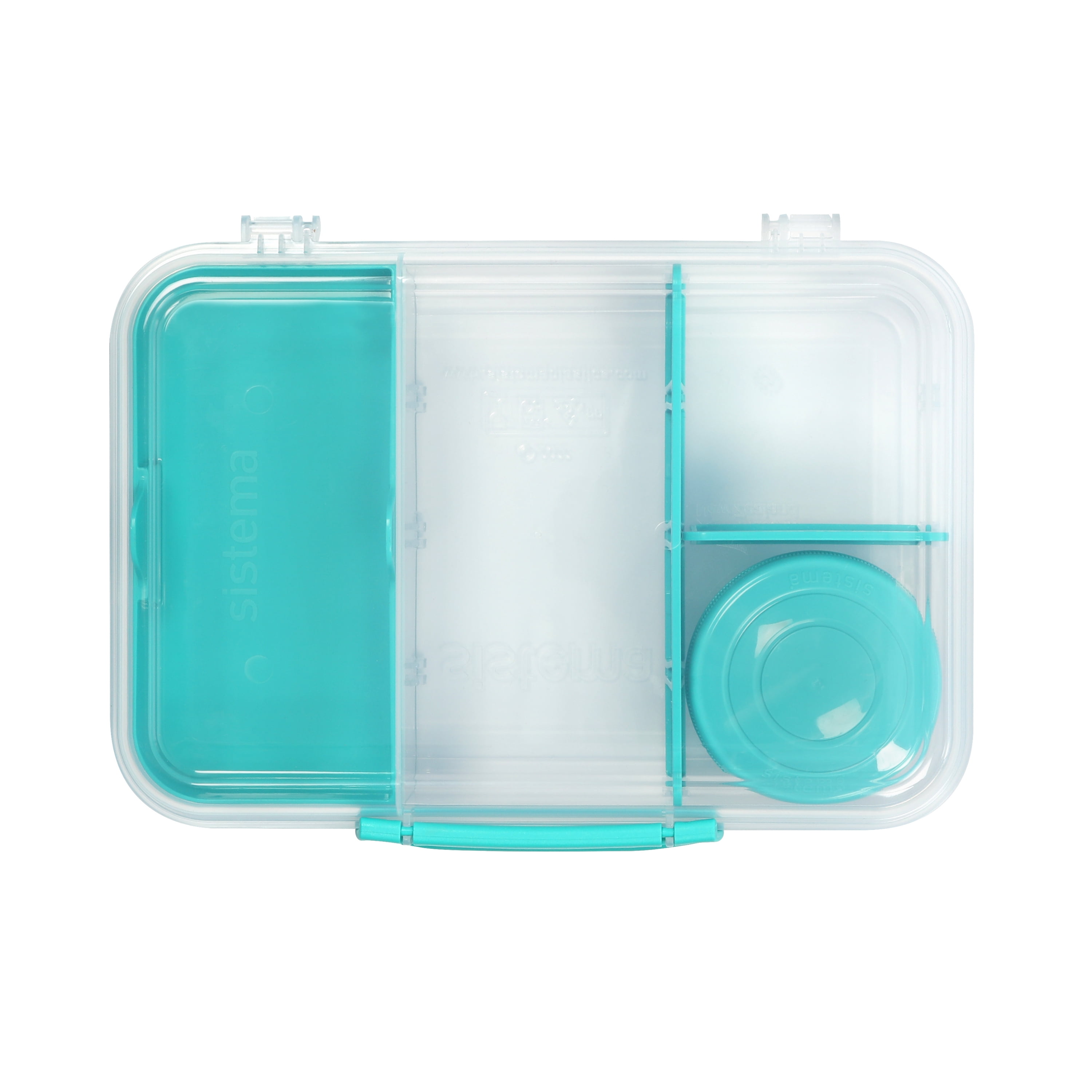 Sistema To Go Bento Box Create, Lunch Box with Compartments & Snack Container, 1.48 L, BPA-Free, Minty Teal, BPA-Free