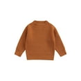 thumbnail image 1 of Kmbangi Unisex Kids Fall Sweater Solid Color O-Neck Long Sleeve Knitted Tops, 1 of 9