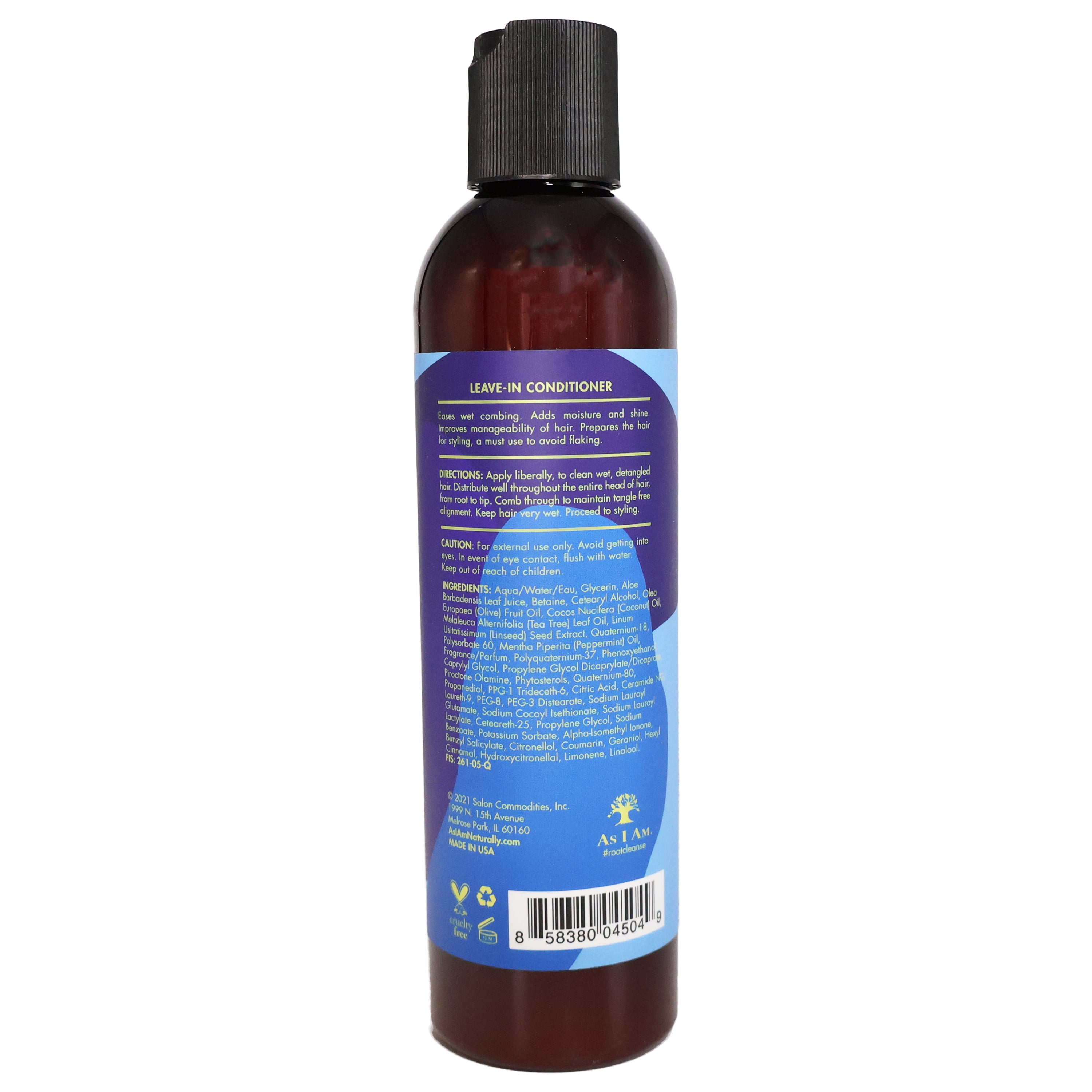 As I Am Dry Itchy Scalp Care Olive and Tea Tree Oil Leave-In Conditioner, 8 Oz., Pack of 3