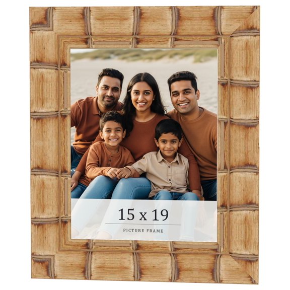 15x19 Frame Beige Real Wood Picture Frame Width 3 inches | Interior Frame Depth 0.5 inches |