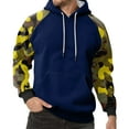 thumbnail image 2 of Men’s Pullover Hoodie with Camouflage Print Long Sleeve Drawstring Hooded Sweatshirt Casual Loose Fit Kangaroo Pocket Dark Blue L, 2 of 5
