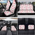 thumbnail image 2 of Yuyamidu Blue Pink Strawberry Car Seat Covers Full Set 15 PCS Car Floor Mats Auto Steering Wheel Cover Seat Belt Covers Handbrake Cover Coasters, 2 of 6