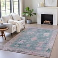 thumbnail image 6 of HomeRoots 629488 8 x 10 ft. Green & Purple Tribal Washable Traditional Indoor & Outdoor Rectangle Area Rug, 6 of 9