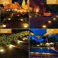 thumbnail image 3 of Paquete de 4 luces solares para exteriores de 8 LED, iluminación de jardín blanca cálida, focos LED impermeables, luces solares decorativas para césped, camino, entrada y terraza., 3 of 5