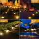thumbnail image 3 of Paquete de 4 luces solares para exteriores de 8 LED, iluminación de jardín blanca cálida, focos LED impermeables, luces solares decorativas para césped, camino, entrada y terraza., 3 of 5