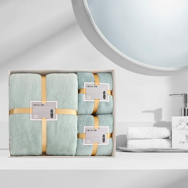 BAOPAI Bath Towel Set Thick And Absorbent Gift Box Home Spa Luxury Soft Quick Dry
