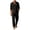 Black, variant on Maqroz Mens Two Piece Outfits Long Sleeve V Neck Lace Up Shirts Drawstring Beach Pants Casual Summer Vacation Wear Linen Textured Matching Sets Bohemian Trendy Streetwear