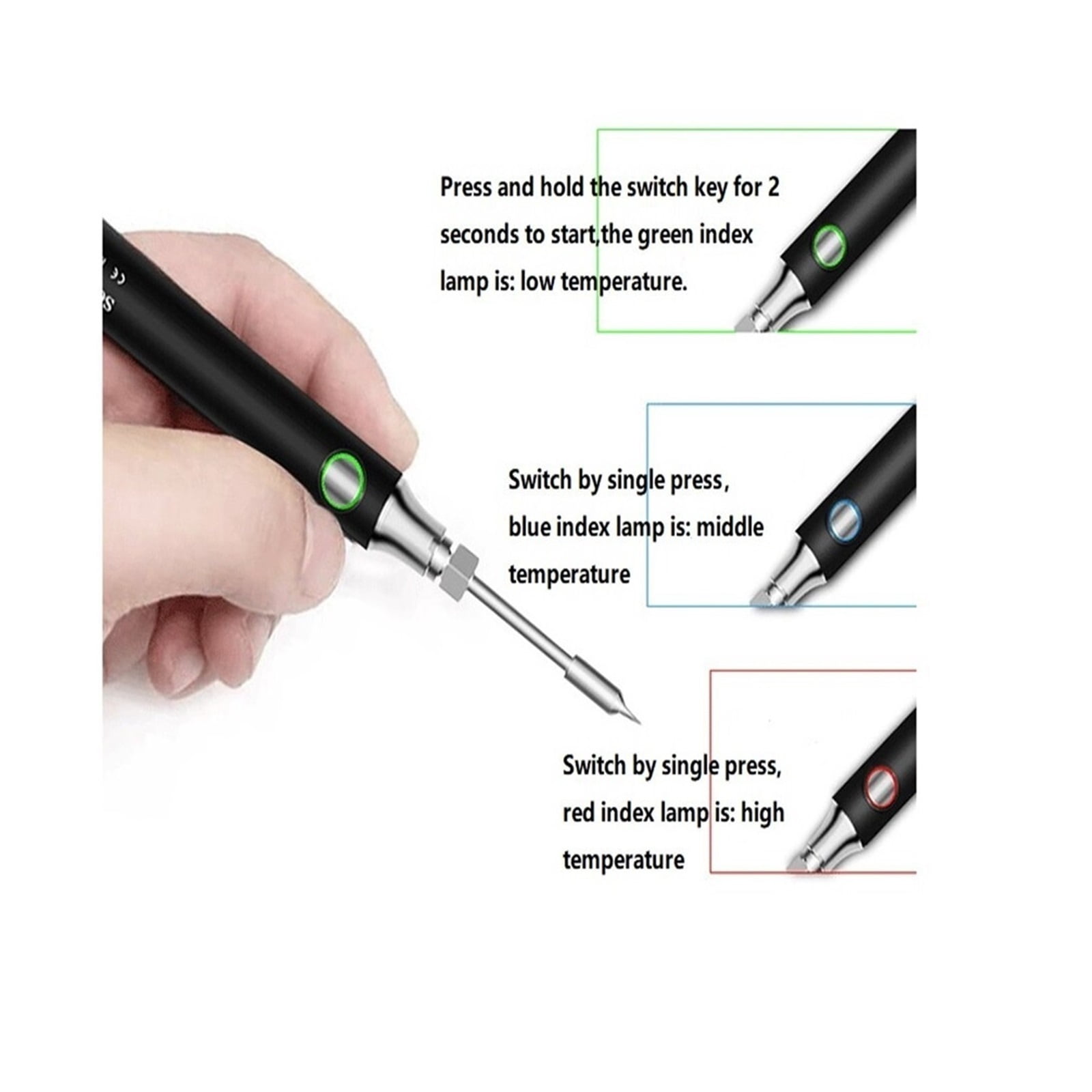 Cordless Soldering Iron Tool Pen, Portable USB 5V 8W Electric Powered Rechargeable And Temperature Adjustment Welding Equipment,Soldering Iron Kit ,Accurate Temperature Control