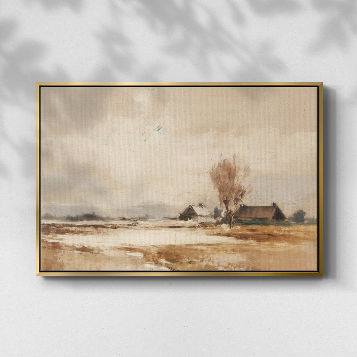 Vintage Landscape-III By Wexford Home Framed in Gold Wood Gallery Wrapped Canvas 17 in. x 25 in.
