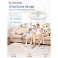 thumbnail image 4 of Ventilador de Techo ZMISHIBO 50 cm con Luces Perfil Bajo y Control Remoto Blanco, 4 of 7