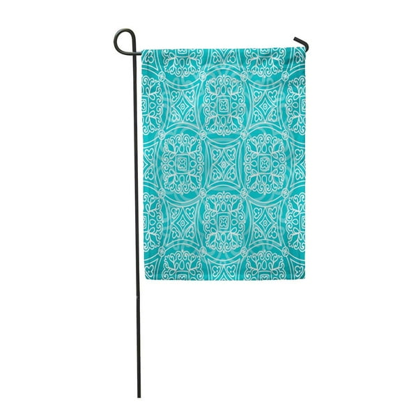 JSDART Moroccan Ethnic Pattern Bright Lacy Turkish Oriental Abstract Doily Garden Flag Decorative Flag House Banner 28x40 inch