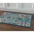 thumbnail image 4 of Linon Home Decor Serape Area Rug Collection, Turquoise and Multicolor, 2' x 3', 4 of 4