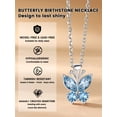 thumbnail image 2 of Bestyle Cute Butterfly Birthstone Necklace for Women, March Pendant Necklace Choker Jewelry Gifts for Mother's Day Birthday Graduation, 2 of 7