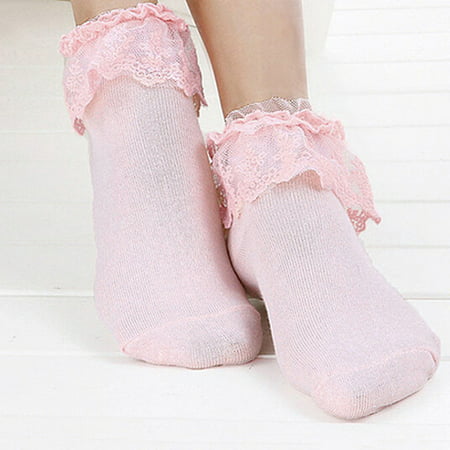 Women's Vintage Lace Ruffle Frilly Ankle Cute Breathable Socks ...