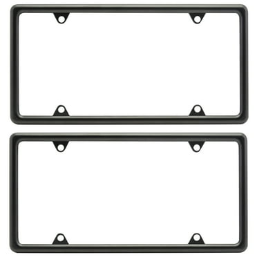 Auto Drive Universal Metal License Plate Frame, Black, Pack of 2