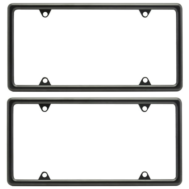Auto Drive Universal Metal License Plate Frame, Black, Pack of 2
