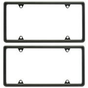 Auto Drive Universal Metal License Plate Frame, Black, Pack of 2