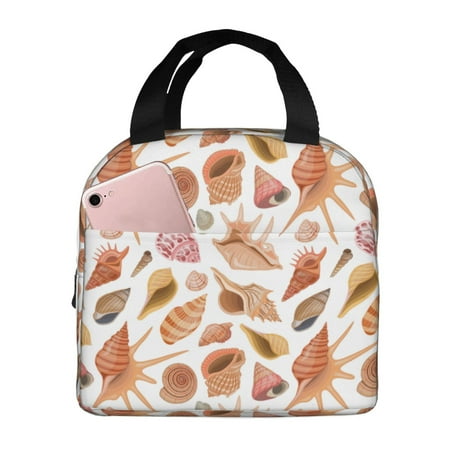 Insulated Lunch Bag for Women Men - Conch Shells Print No.9070 Leakproof Cooler Lunch Box for Women Men  Lunch Tote Bags for Work School Picnic Travel
