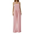 thumbnail image 2 of KOMOO Wide Leg Jumpsuits for Women Sleeveless Suspender Overalls Loose Rompers Button with Pockets, 2 of 7