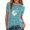 Blue, variant on QHWAUAKFBN T Shirts For Women Trendy Short-Sleeve Loose Shirts Tshirts Top